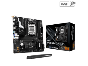 ASRock B850M-X WiFi R2.0 AM5 AMD B850 SATA 6Gb/s USB 3.2 Dual Graphics Outputs RGB Micro ATX Motherboards-AMD