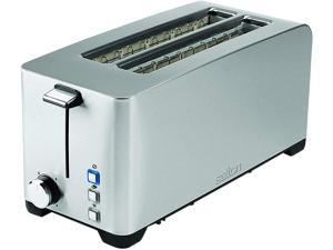 Salton Space Saving Long Slot 4 Slice Electric Toaster, Silver ET1817 Salton Space Saving Long Slot 4 Slice Electric Toaster, Silver ET1817