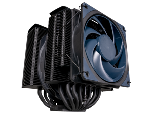 Cooler Master MasterAir MA824 Stealth Dual Tower CPU Air Cooler, 8 Heat Pipes, Dual Mobius 120mm | 135mm Fans, Nickel-Plated Copper Base, AMD Ryzen AM5/AM4, Intel LGA1700/1200