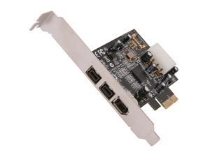 SYBA SY-PEX30016 3 Port IEEE 1394 Firewire 2x 1394B & 1x 1394A PCIe 1.1 x1 Card TI XIO2213B Chipset
