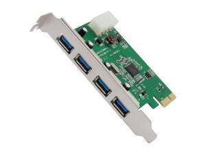 SYBA USB 3.0 4 External Ports PCI-e Controller Card with Molex Power Feed, Etron Chipset Model SY-PEX20136 SYBA USB 3.0 4 External Ports PCI-e Controller Card with Molex Power Feed, Etron Chipset Model SY-PEX20136