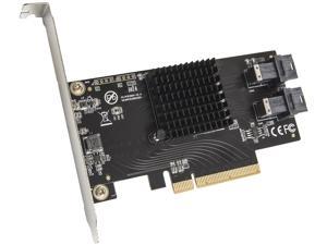 SYBA U.2 Ports to PCIe 3.0 x8 Bifurcation Riser Controller - Support Non-BiFurcation Motherboard - SI-PEX40151