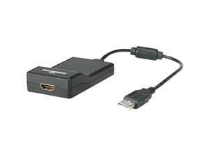 Manhattan USB 2.0 to HDMI External Video Card Adapter, Easily Converts USB Video (151061)