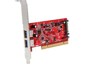 StarTech.com 2 Port PCI SuperSpeed USB 3.0 Adapter Card with SATA Power Model PCIUSB3S22