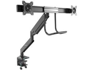 StarTech Desk Mount Dual Monitor Arm with USB & Audio - Slim Full Motion Adjustable Dual Monitor VESA Mount for up to 32" Displays - Ergonomic Articulating - C-Clamp/Grommet, ARMSLIMDUAL2USB3