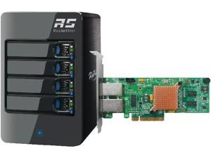 HighPoint RocketStor 6414AS - 4-Bay 6 Gb/s SAS/SATA Hardware RAID Tower Enclosure