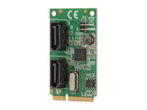 SYBA 2-Port SATA 6G Card, Mini PCI-Express Form Factor, non-RAID, ASM1061 Chipset Model SD-MPE40056