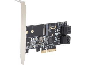 SYBA 4 x Port Non-RAID SATA III 6 Gbp/s and M.2 B Key 2242 PCI-e x4 Controller Card Model SI-PEX40138