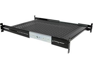 StarTech.com UNISLDSHF19 2U Adjustable Mounting Depth Vented Sliding Rack Mount Shelf - 50 lbs / 22.7 kg - Sliding Server Rack Shelf - Server Cabinet Shelf StarTech.com UNISLDSHF19 2U Adjustable Mounting Depth Vented Sliding Rack Mount Shelf - 50 lbs / 22.7 kg - Sliding Server Rack Shelf - Server Cabinet Shelf