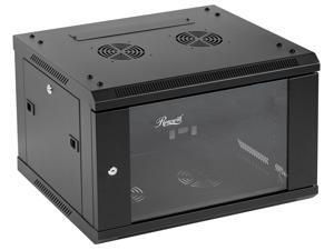 Rosewill 6U Server Rack Enclosure with Glass Door, Locks, & Removable Side Panels Wall Mount Network Cabinet 19 Inch Rack 17.7 Inches Deep Fully Assemble-RSWM-6U001