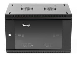 Rosewill 6U Server Rack Enclosure with Glass Door, Locks, & Removable Side Panels Wall Mount Network Cabinet 19 Inch Rack 17.7 Inches Deep Flat-Pack-RSWM-6U001F