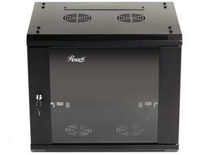 Rosewill 9U Server Rack Enclosure with Glass Door, Locks, & Removable Side Panels Wall Mount Network Cabinet 19 Inch Rack 17.7 Inches Deep Flat-Pack-RSWM-9U001F