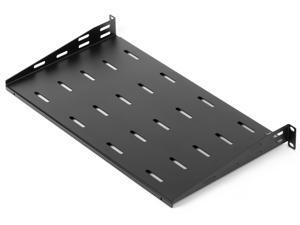 Rosewill 1U 19-Inch Universal Vented Rack Mount Cantilever Server Cabinet Shelf 10-Inches Deep Black, 2 Pack-RSA-1USHF001D