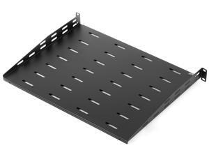 Rosewill 1U 19-Inch Universal Vented Rack Mount Cantilever Server Cabinet Shelf 14-Inches Deep Black, 2 Pack-RSA-1USHF002D
