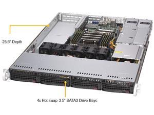 SUPERMICRO AS-1014S-WTRT 1U Rackmount Server Barebone AMD Rome 1U 500w Server with 8x DIMMs, 3x PCI-E 4.0, 4x 3.5" Hotswappable, 2x 10GbE NIC