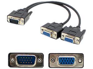 VGA Male to 2xVGA Female Black Adapter For Resolution Up to 1920x1200 (WUXGA) VGA Male to 2xVGA Female Black Adapter For Resolution Up to 1920x1200 (WUXGA)