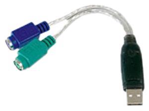 AddOn USB 2.0 (A) Male to PS/2 Female Gray Adapter - 100% compatible and guaranteed to work