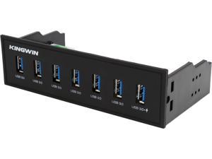 KINGWIN KW525-7U3C 7 USB 3.0 Port Hub For 5.25” Include 1 IQ Charging