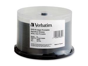 Verbatim 96552 AquaAce 4.7GB 16X Inkjet Printable and Hub Printable DVD-R Disc Verbatim 96552 AquaAce 4.7GB 16X Inkjet Printable and Hub Printable DVD-R Disc