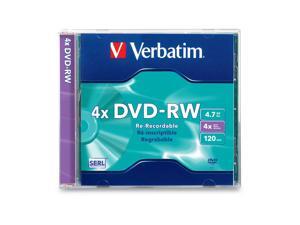 Verbatim  4.7GB  4X Branded DVD-RW  Single  Jewel Case  Disc Model 94836 - Retail