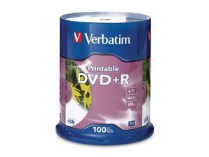 Verbatim DVD+R 4.7GB 16X Branded White Inkjet, 100pk Spindle