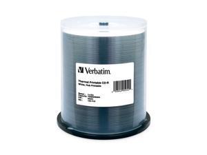 Verbatim CD-R 700MB 52X White Thermal Printable, Hub Printable - 100pk Spindle Verbatim CD-R 700MB 52X White Thermal Printable, Hub Printable - 100pk Spindle