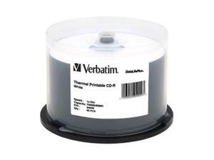 Verbatim CD-R 80MIN 700MB 52X DataLifePlus White Thermal Printable, 50pk Spindle (also Everest & Prism Printer Compatible) Verbatim CD-R 80MIN 700MB 52X DataLifePlus White Thermal Printable, 50pk Spindle (also Everest & Prism Printer Compatible)