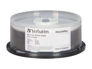 Verbatim 50GB 6X BD-R DL Inkjet Printable 25 Packs Disc Model 97334