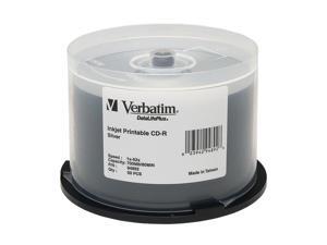 Verbatim 700MB 52X CD-R Inkjet Printable 50 Packs DatalifePlus Silver Disc Model 94892 Verbatim 700MB 52X CD-R Inkjet Printable 50 Packs DatalifePlus Silver Disc Model 94892