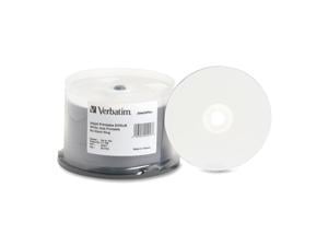 Verbatim Inkjet Printable DVD+R Discs 4.7 GB 16X Spindle White 50 Pack