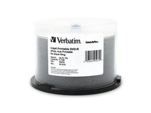 Verbatim 4.7GB 16X DVD-R White Inkjet Printable, Hub Printable 50 Packs Disc Model 95079