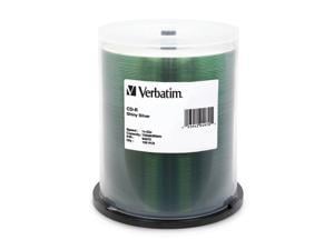 Verbatim CD-R 700MB 52X Shiny Silver Silk Screen Printable - 100pk Spindle