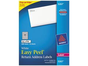 Avery Easy Peel White Return Address Labels For Laser Printers 5167 1 2 X 1 3 4 Box Of 8000 Newegg Com