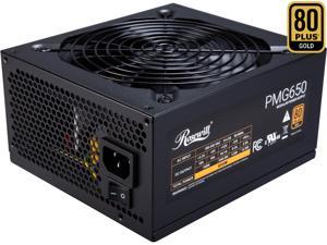 Rosewill PMG Series, PMG650, 650W Fully Modular Power Supply, 80 PLUS GOLD Certified, Low Noise, Single +12V Rail, SLI & CrossFire Ready, Black
