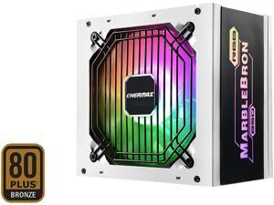 Enermax MarbleBron RGB White 850W 80 PLUS BRONZE Certified, Semi-Modular, ATX12V / EPS12V, 5 Year Warranty, Active PFC Power Supply – EMB850EWT-W-RGB