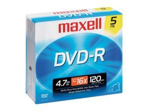 maxell 4.7GB 16X DVD-R 5 Packs Disc Model 638002