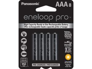 8Pack Panasonic Eneloop Pro AAA NiMH 950mAh PreCharged Rechargeable Batteries BK4HCCA