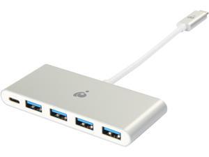 IOGEAR GUH3C4PD USB-C to 4 Port USB-A Hub with Power Delivery Pass-Thru