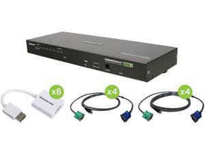 IOGEAR GCS1808DPKITU 8-Port USB PS/2 Combo VGA DisplayPort KVM Kit