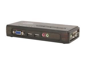 LINKSKEY LKU-S04ASK 4-port Slim Palmtop USB Audio & Mic KVM Switch w/ Cables LINKSKEY LKU-S04ASK 4-port Slim Palmtop USB Audio & Mic KVM Switch w/ Cables