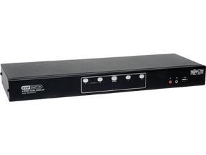 Tripp Lite 4-Port Dual Monitor DVI KVM Switch with Audio and USB 2.0 Hub, Cables included
