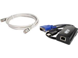 Tripp Lite USB Server Interface Unit (SIU) for Cat5 IP KVM Switches, Virtual Media Up to 12Mbps, HD15, USB, RJ45 (B078-101-USB2)