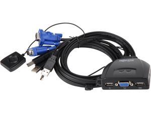 Tripp Lite 2-Port USB / VGA KVM Switch Cable w/ Audio & Peripheral Sharing (B032-VU2)