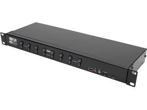 Tripp Lite 8-Port DVI/USB KVM Switch with Audio and USB 2.0 Peripheral Sharing, 1U Rack-Mount, Dual-Link, 2560 x 1600 (B024-DUA8-DL)