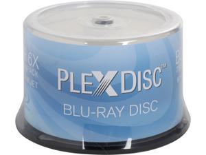 PlexDisc 25 GB 6X BD-R White Inkjet Hub Printable 50 Packs Disc Model 633-214