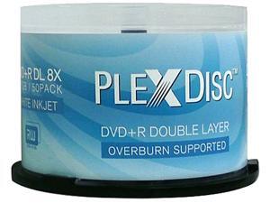 PlexDisc 8.5GB 8X DVD+R DL Inkjet Printable 50 Packs CD/DVD R/RW Media Model 608-204 PlexDisc 8.5GB 8X DVD+R DL Inkjet Printable 50 Packs CD/DVD R/RW Media Model 608-204