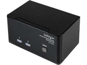 StarTech.com SV231DD2DUA 2-Port Dual KVM Switch with Audio for DVI Computers - Built-in USB 2.0 Hub - USB