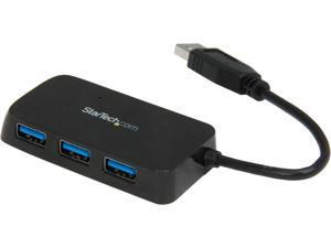 StarTech.com ST4300MINU3B 4 Port USB 3.0 Hub - Built-in Cable - Compact - SuperSpeed - Black - USB Splitter - USB Port Expander - USB 3 Hub