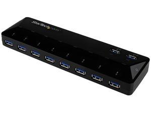 StarTech.com ST103008U2C 10-Port USB 3.0 Hub with Charge and Sync Ports - 2x 1.5A Ports - USB Hub and Fast-Charging Station with 48W Power Adapter