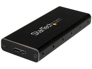 StarTech.com USB 3.1 Gen 2 (10Gbps) mSATA Drive Enclosure - Aluminum - Portable Data Storage for mSATA and mSATA Mini (Half-Size)
